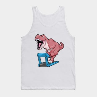 Dinosaur at Jogging on Treadmill Tank Top